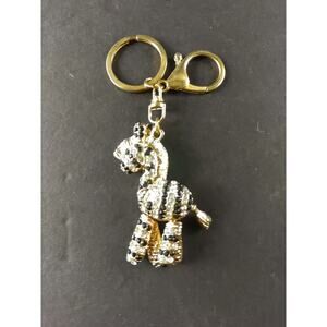 Zebra Animal Rhinestone Keychain Articulated